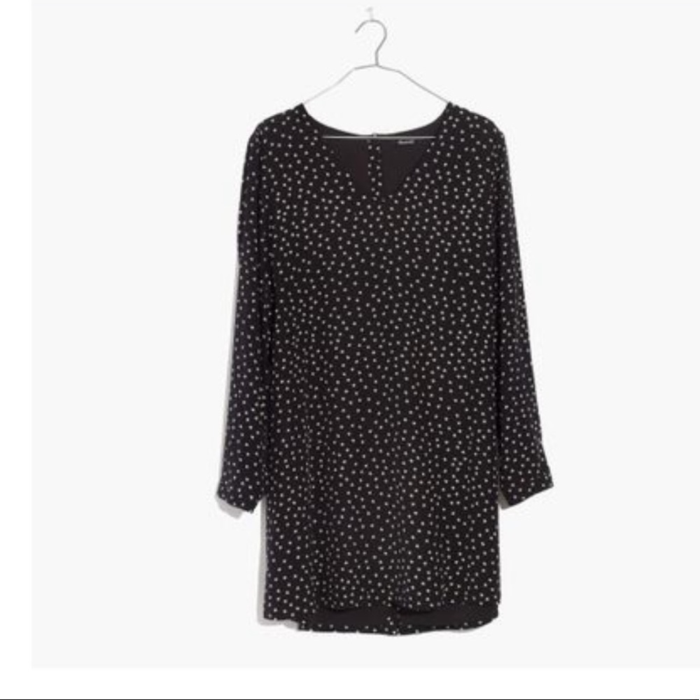 Madewell Silk Button Back Dress in Star Scatter S